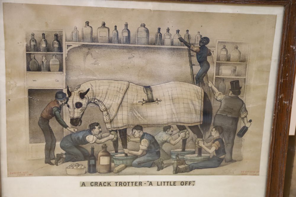 Thomas Worth, pair of coloured lithographs, A Crack Trotter, publ. Currier & Ives, overall 32 x 42cm
